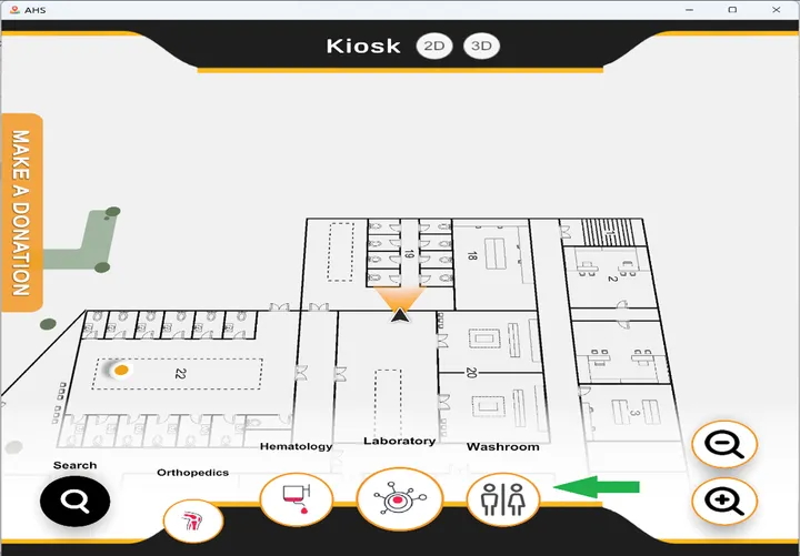 Administrative control panel for adding elements and creating complex routes